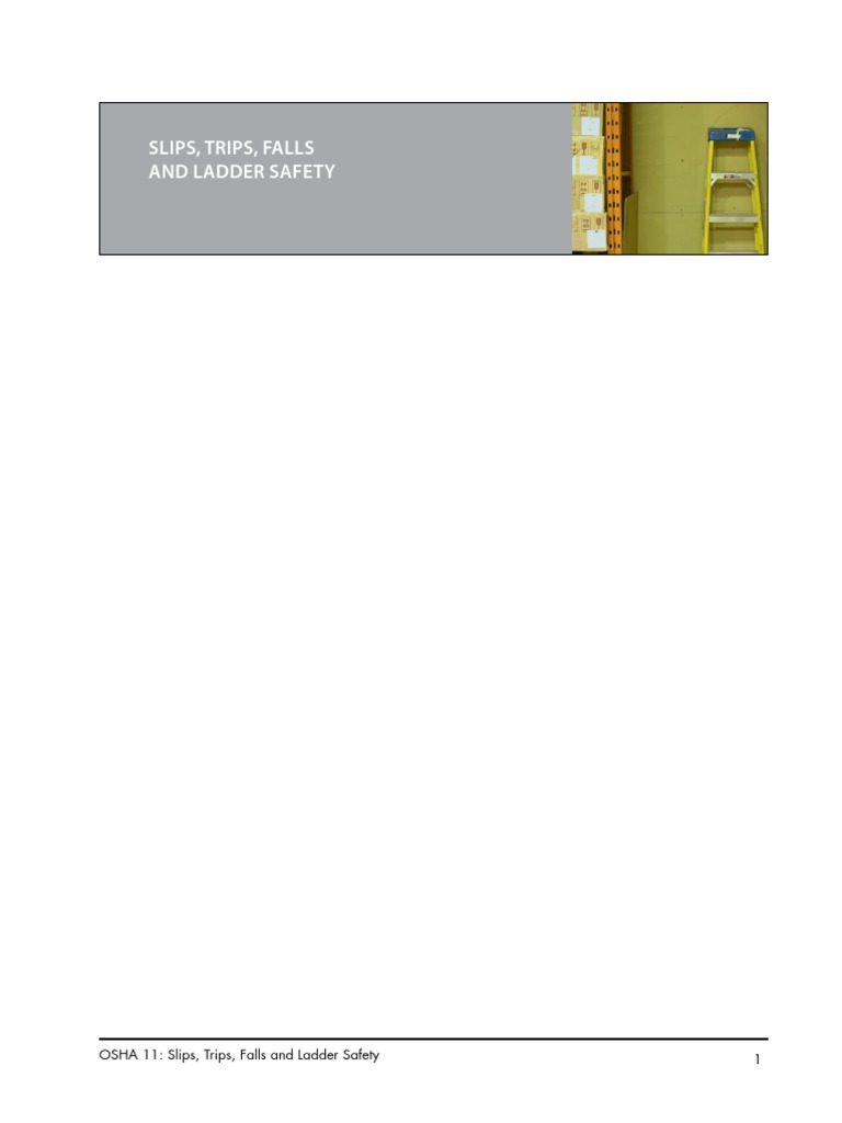 OSHA 11 Slips, Trips, Falls and Ladder Safety 1 PDF Ladder Nature