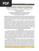 The Effect of Mutation, Promotion and Job Satisfaction On Employee Performance of Plantation Companies in Medan