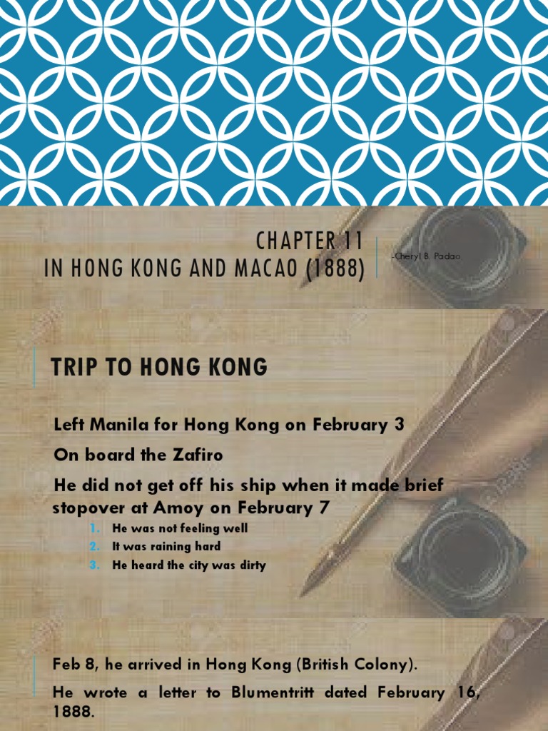 Rizal's Journey: Hong Kong & Macau 1888 | PDF | Macau | Hong Kong