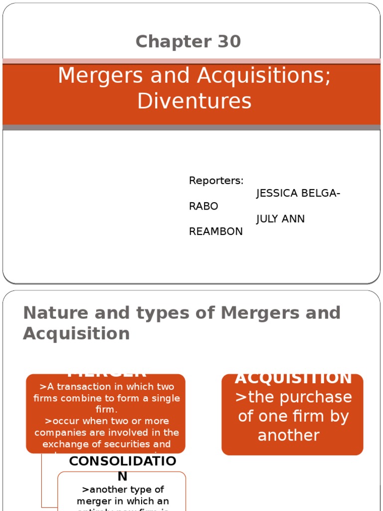Mergers and Acquisitions Overview | PDF | Mergers And Acquisitions ...