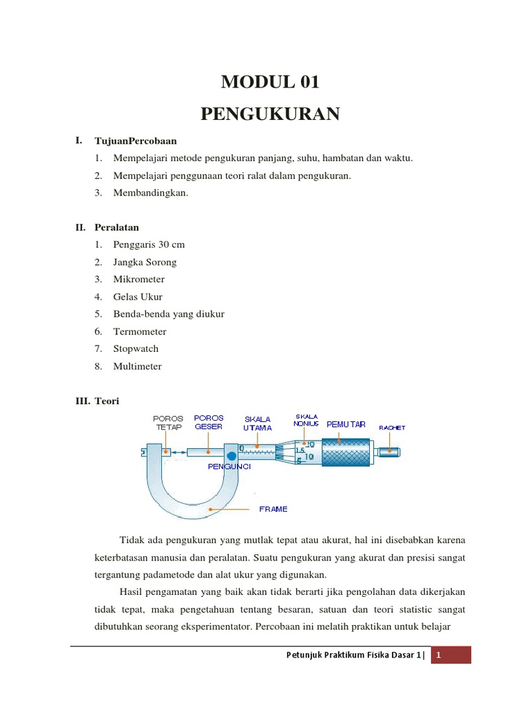 Modul Praktikum Fisika Dasar | PDF | Metode & Bahan Ajar | Sains ...
