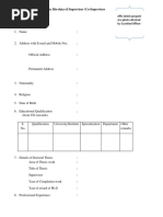 Proforma of The Bio-Data of Supervisor /Co-Supervisor: Affix Latest Passport Size Photo Attested by Gazetted Officer