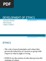 Development of Ethics: Anjana Singh PHD Scholar Usms, Ggsipu