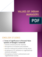 Personal Value Systems of Indian Managers