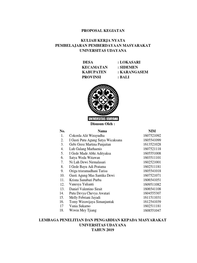 Proposal KKN Pemberdayaan Desa Lokasari | PDF | Karier & Perkembangan