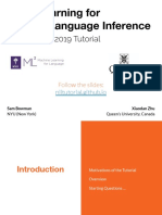 Deep Learning For Natural Language Inference: NAACL-HLT 2019 Tutorial