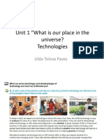 Our Place in the Universe - Unit 1 Technologies