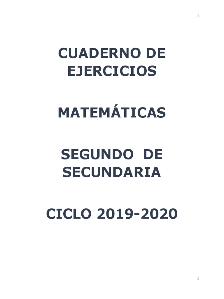 Cuaderno Matemáticas 2º Secundaria | PDF | Geometría | Matemática Elemental