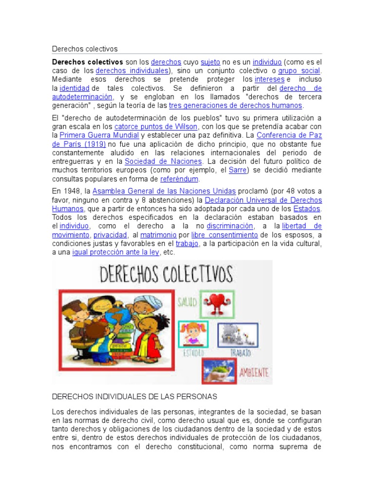 Derechos Colectivos y Individuales | PDF | Autodeterminación | Derechos ...