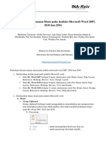 Persamaan Menu Pada Jendela Microsoft Word 2007, 2010 Dan 2016 PDF