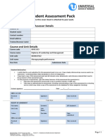 Student Assessment Pack: Student and Trainer/Assessor Details