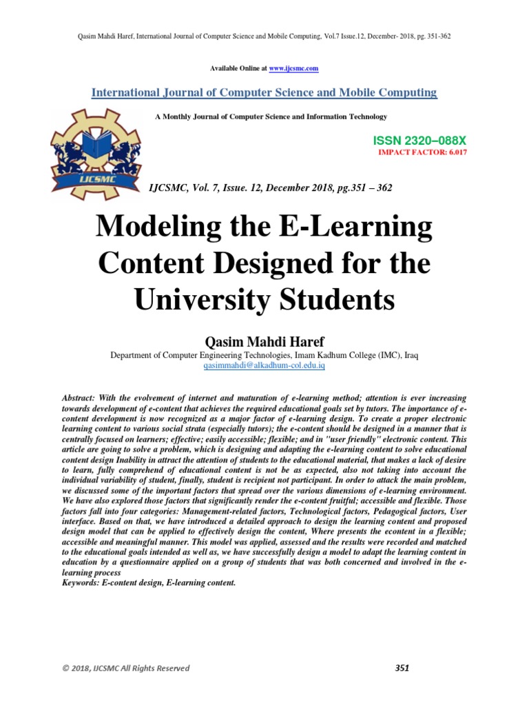 Modeling The E-Learning Content Designed PDF | PDF | Moodle ...