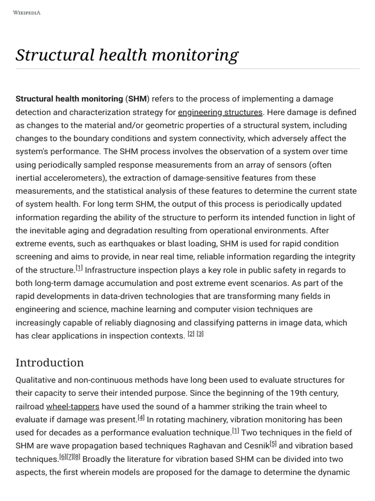 Structural Health Monitoring Wikipedia PDF