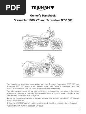 Scrambler 10 Xc And Scrambler 10 Xe Owners Handbook English Pdf Motorcycle Traffic Collision