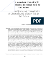 A eterna jornada da comunicação do cristianismo segundo Karl Rahner