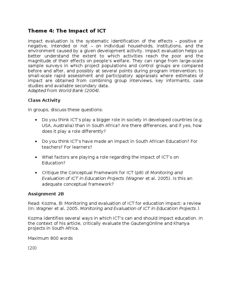 Impact of ICT 11 Spet 2010 | PDF | Educational Technology | Evaluation