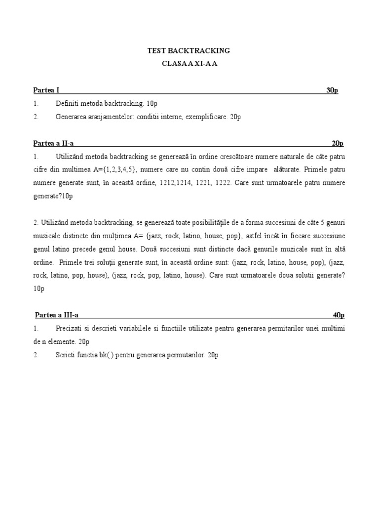 Test Backtracking | PDF