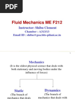 Fluid Mechanics ME F212: Instructor: Shibu Clement