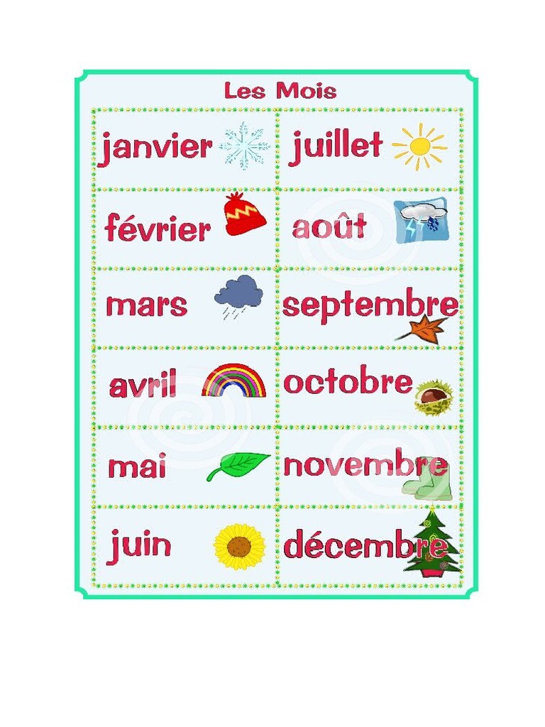 Month in French | PDF