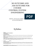 Course Outcome and Program Outcome For Course Control System Engineering