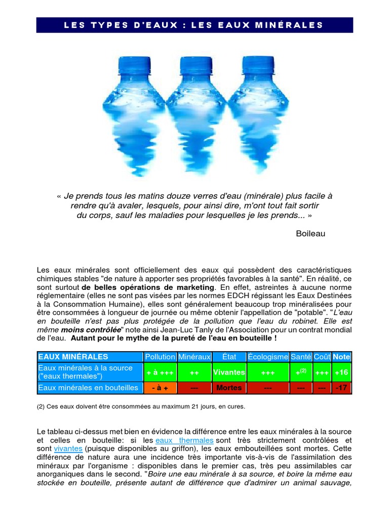 Les Types D'eau PDF Ion Eau — free download