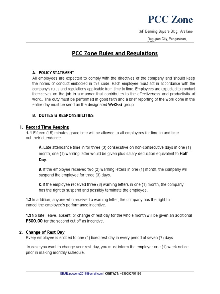 PCC Rules and Regulations | PDF | Clothing | Government Information