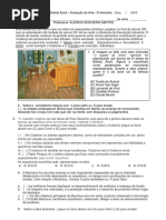 Avaliaçao Arte 3 Bimestre 2a Série