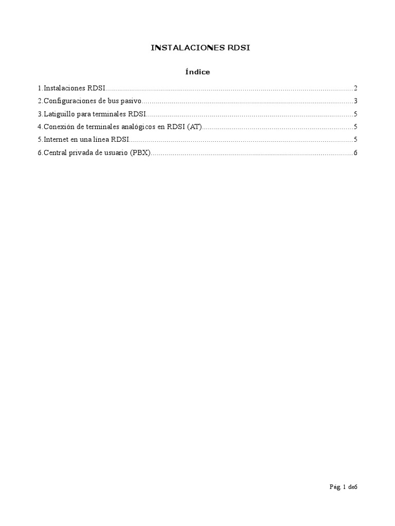 Instalaciones y Configuraciones RDSI | PDF | Telefonía | Electrónica