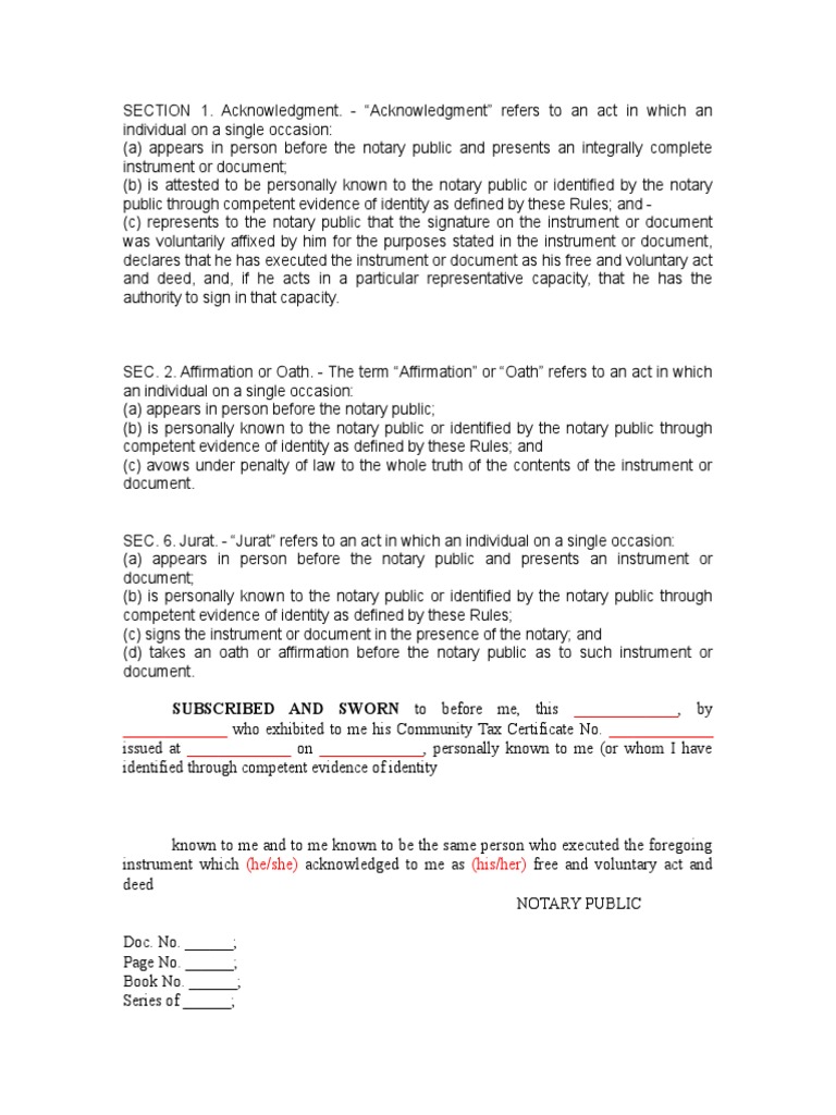 Jurat Notary Public Practice Of Law Free 30day Trial Scribd