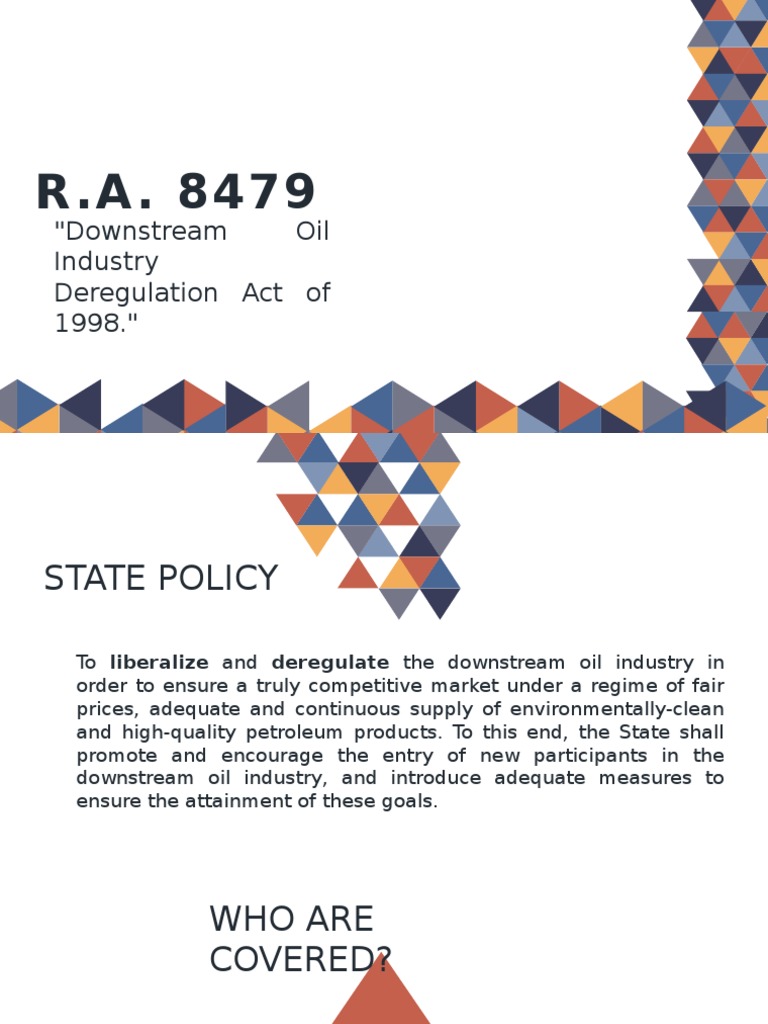 Downstream Oil Industry Deregulation Act of 1998. PDF Oil Refinery Asphalt