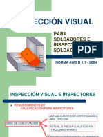 Inspección visual soldadura: Requisitos calificación inspectores y criterios aceptación