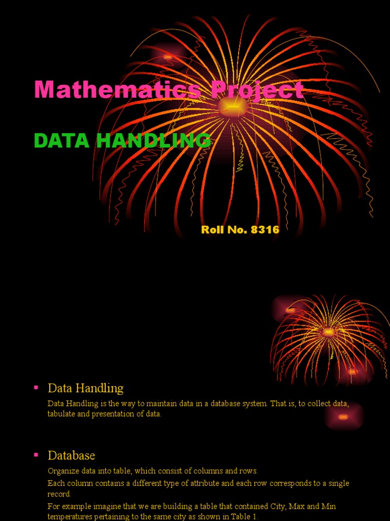 Mathematics Project: Data Handling | PDF | Average | Median