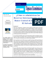 ¿Cómo se administran las Reservas Internacionales en el  Banco Central de Reserva de El Salvador?