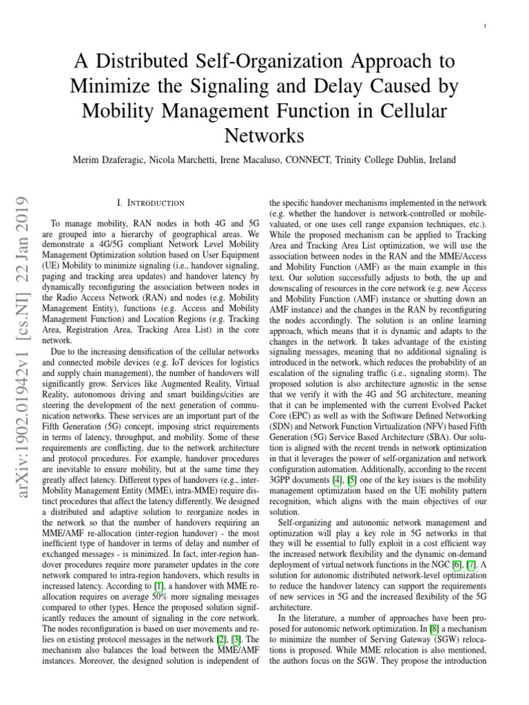 Optimize Mobility Management in 5G Networks | PDF | Network ...