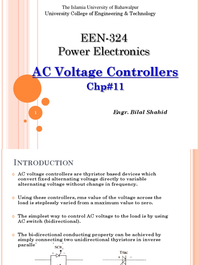 AC Voltage Controllers Overview | PDF | Power Electronics | Alternating ...