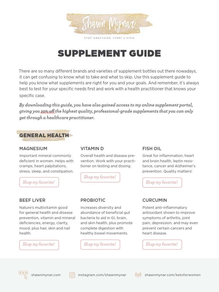 Essential Supplement Guide for Health | PDF | Dietary Supplements ...