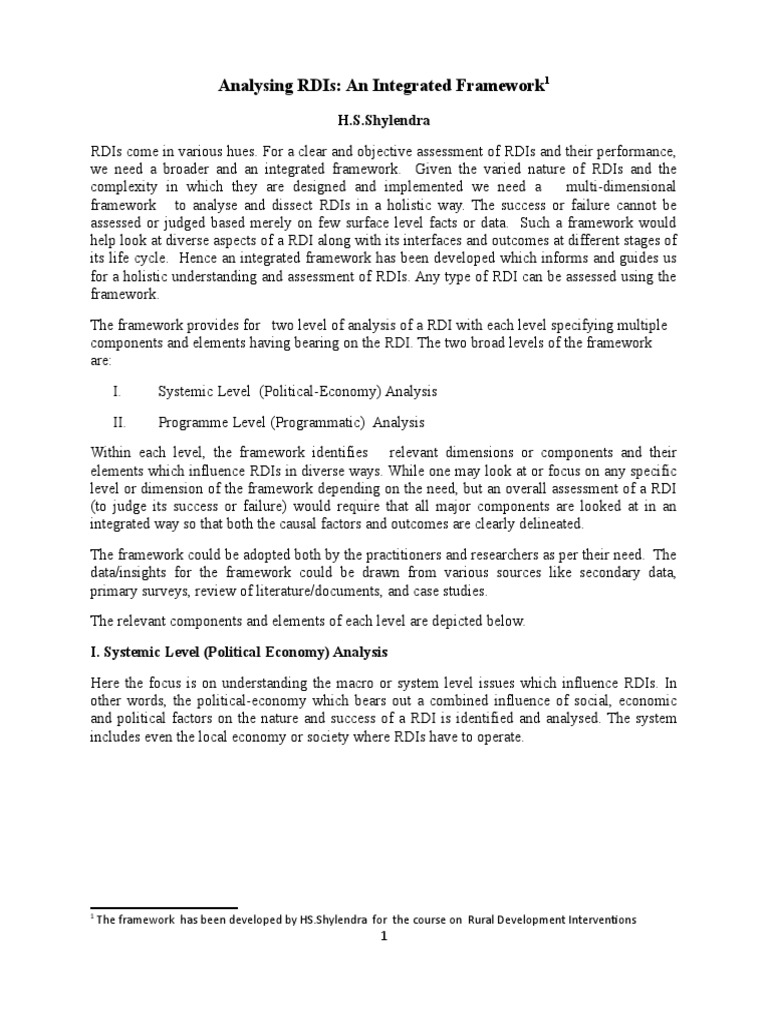 Integrated Framework for RDIs Analysis | PDF | Life Cycle Assessment ...