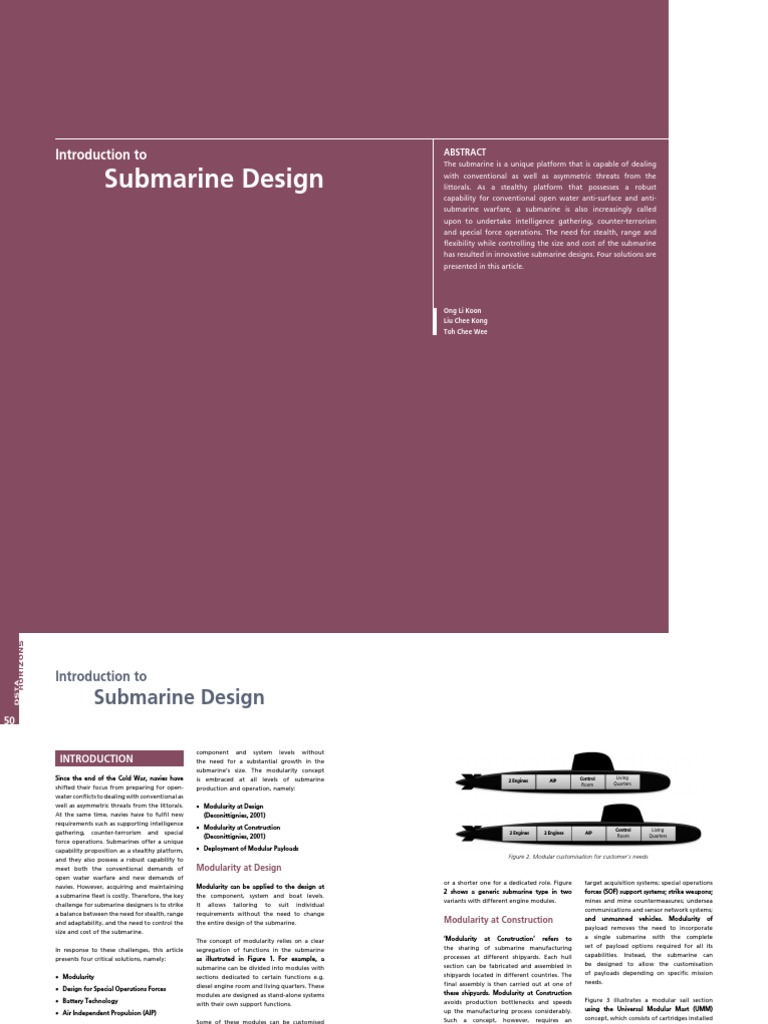 Introduction To Submarine Design Pdf Pdf Submarines Fuel Cell