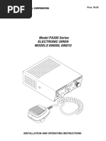 Model PA300 Series Electronic Siren MODELS 690009, 690010: Installation and Operating Instructions