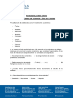 Formulario Pedido Tutoría Departamento de Alumnos - Área de Tutorías