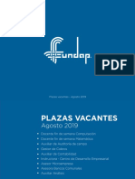 Plazas Vacantes Agosto 2019