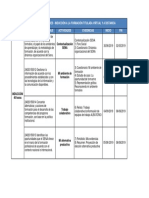 Cronograma de actividades - Inducción a la formación virtual y a distancia