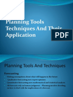 Planning Tools Techniques and Their Application