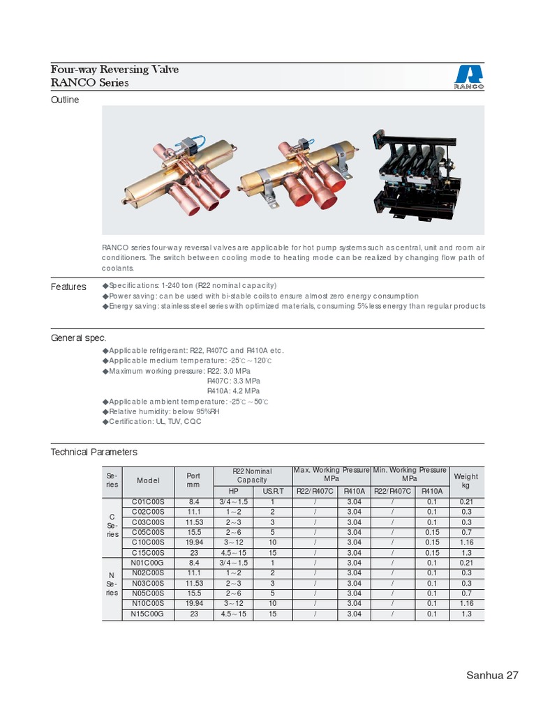 FourWay Reversing Valve Technical Specifications An InDepth Review