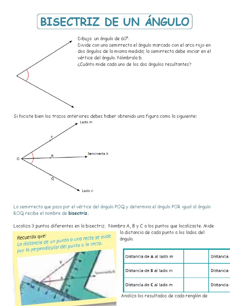 Cómo trazar la bisectriz de un ángulo | PDF | Métodos y materiales de ...