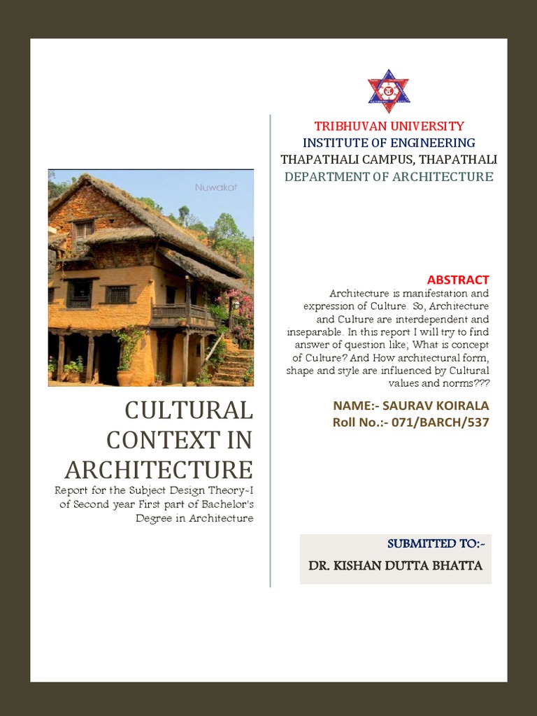 Cultural Context in Architecture | PDF | Traditions | Society