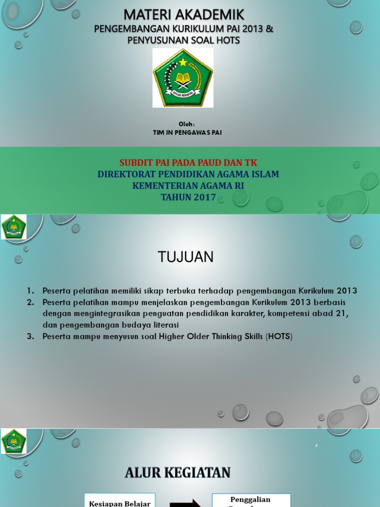 Pengembangan Kurikulum Dan Penyusunan Soal Hots 1 Pai Pptx