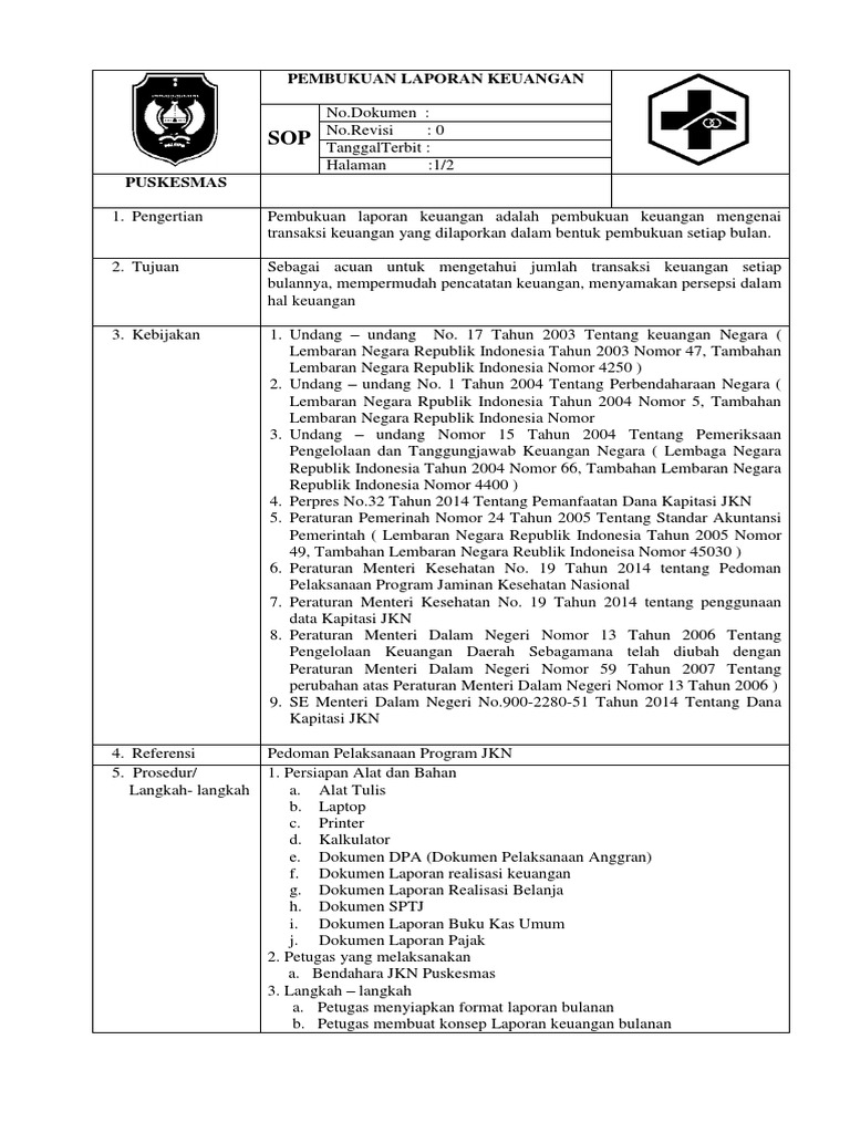 Laporan Keuangan Puskesmas Pdf Ilmusosial Id