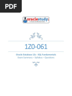 Oracle Database 12c - SQL Fundamentals: Exam Summary - Syllabus - Questions