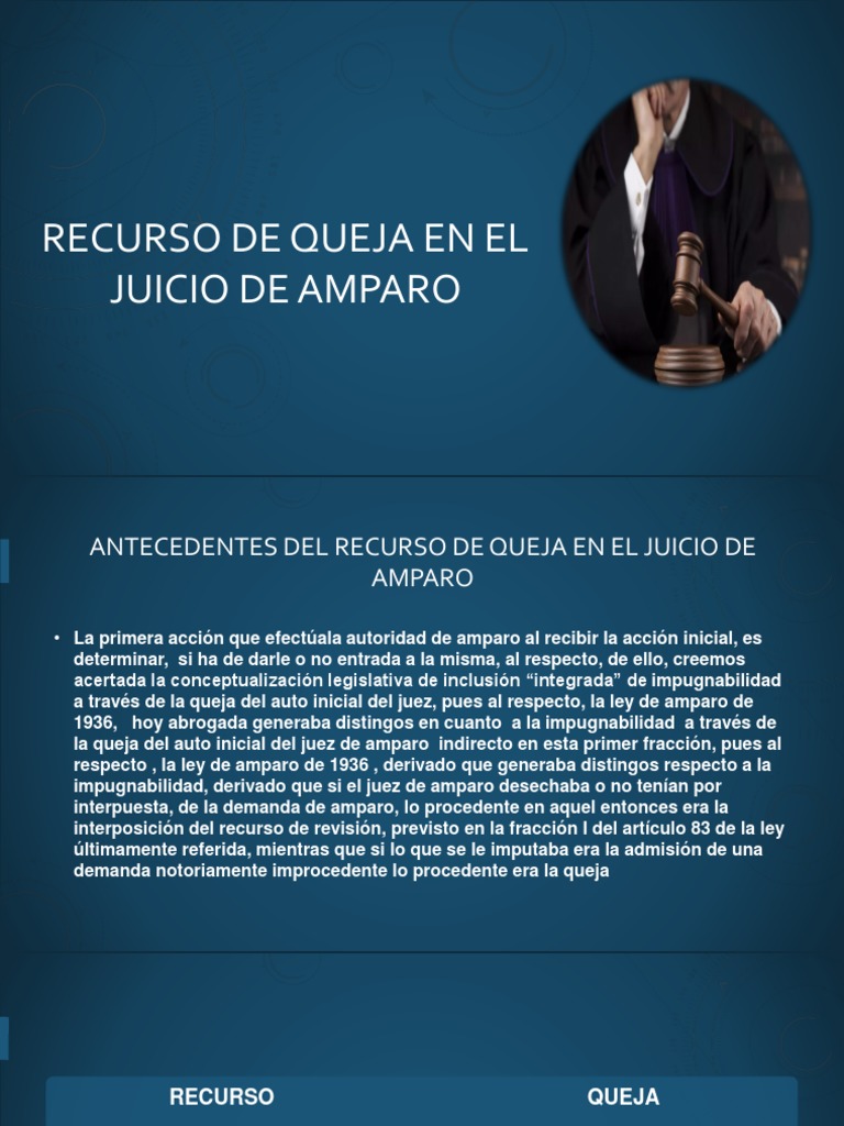 Recurso de Queja en Juicio de Amparo | PDF | Juez | Sentencia (ley)